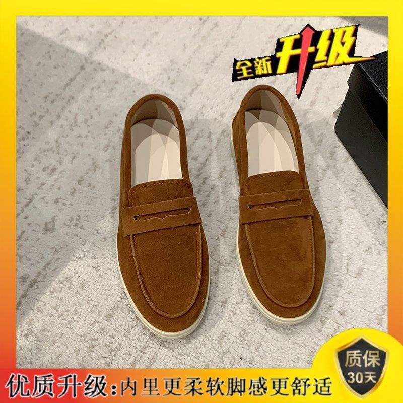软底豆豆鞋女2025年春季新款一脚蹬懒人单鞋休闲百搭乐福鞋平底43|undefined