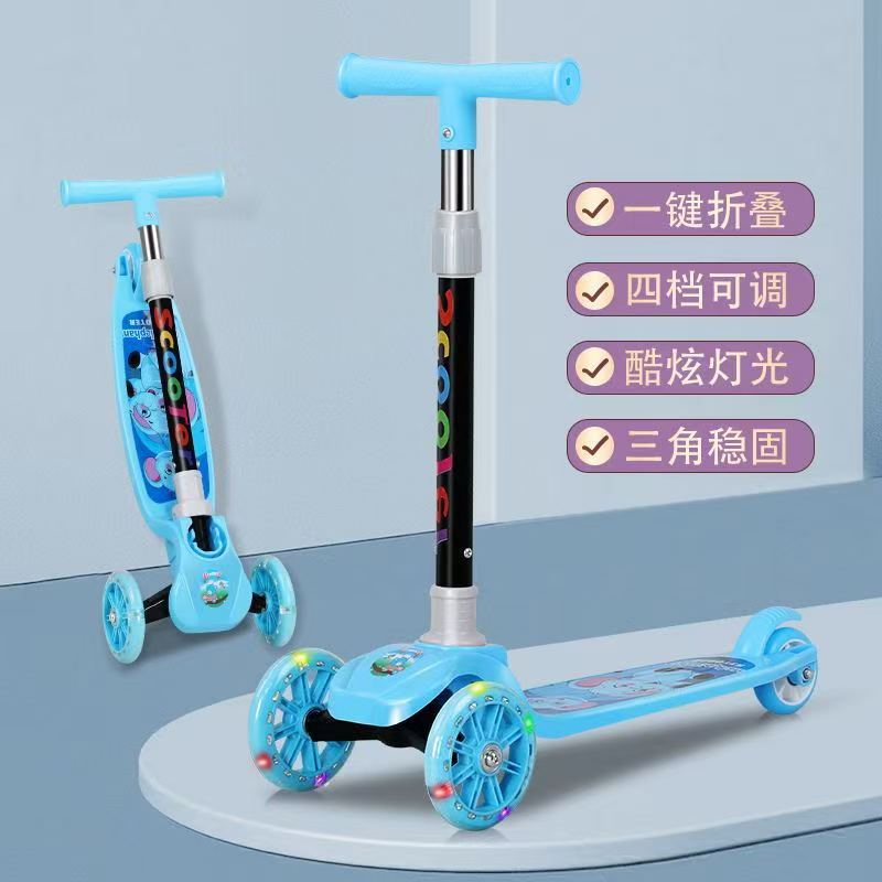 Scooter para niños 3 - 9 años de edad, patinaje barato para niños, ruedas luminosas, patinaje portátil para niños