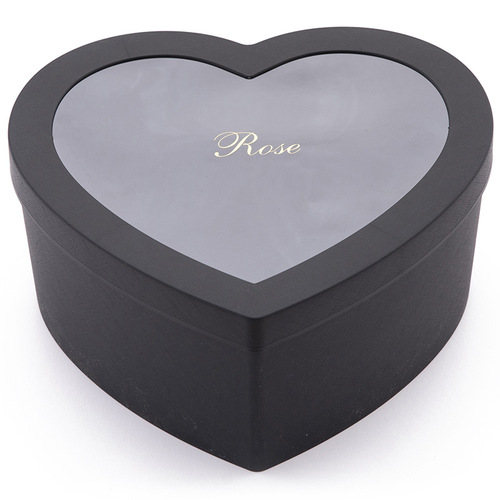 Factory direct sales set of two heart-shaped plastic crystal boxes, floral packaging, flower arrangement gift boxes, transparent window rose boxes