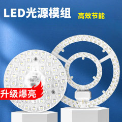 led吸顶灯大厅卧室圆形替换芯磁吸三色光源模组灯芯跨境专供
