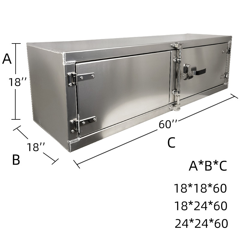 Cross-Border Truck Double-Door Tool Box under the Car Storage Box Bottom with Lock Aluminum Alloy Tool Box Wholesale