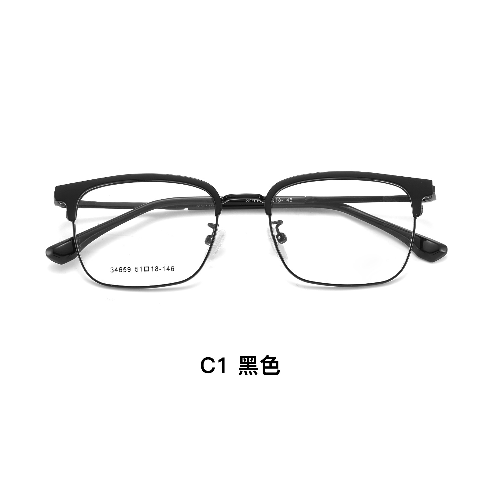 El marco de cejas de aleación masculina de polietileno, marcos de gafas de ocio de negocios, diseño de anillo de goma de oro para la miopía Danyang lote