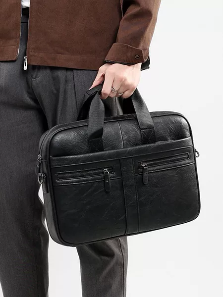 Cross-Border Retro Crazy Horse Pattern Briefcase Men's Briefcase Men's Handbag High-End Men's Business Bag Computer Bag