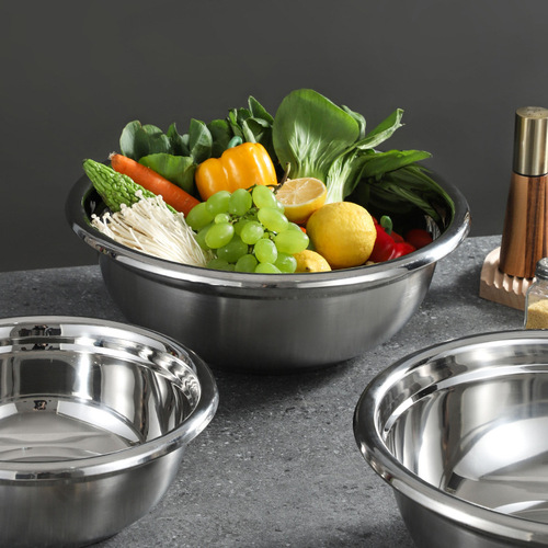 Stainless steel side basin kitchen household cooking basin thickened seasoning jar egg basin and basin soup basin vegetable sink