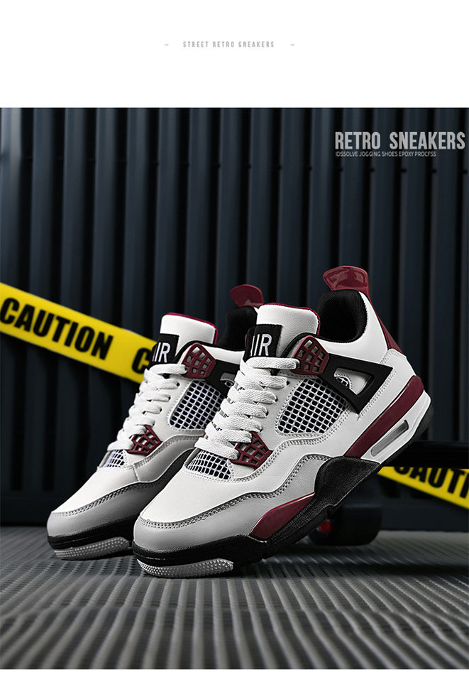Giày sneaker thể thao cổ thấp đế dày chống trượt, thân da nhân tạo thoáng khí, dáng giày bóng rổ — Mẹ điện, Paris, thần sấm sét, xi măng trắng chi tiết 25