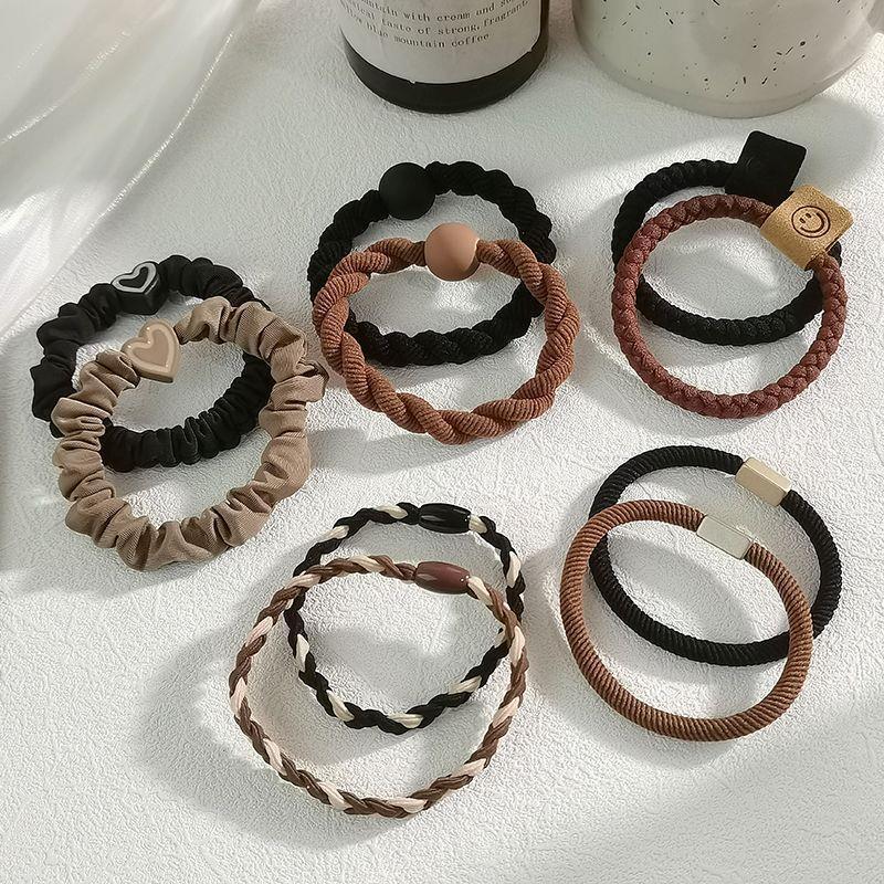 Simple elegante diadema alta banda de goma elástica duradera para el cabello de las niñas cuerda de lazo alta Cola de Caballo banda para el cabello cubierta de cuero tocado