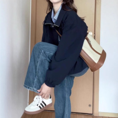 春秋季小个子工装短外套女韩系新款外套女短款冲锋衣简约夹克上衣