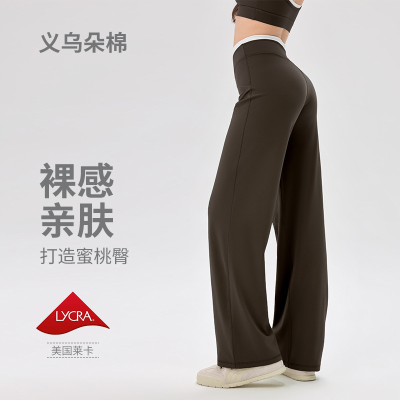 Yoga Pants for Women, High-Waisted Straight-Leg Pants, Sports Casual Loose Slimming Yoga Wear, Fitness Long Pants, Drapey Wide-Leg Pants Yoga Pants for Women, High-Waisted Straight-Leg Pants, Sports Casual Loose Slimming Yoga Wear, Fitness Long Pants, Drapey Wide-Leg Pants