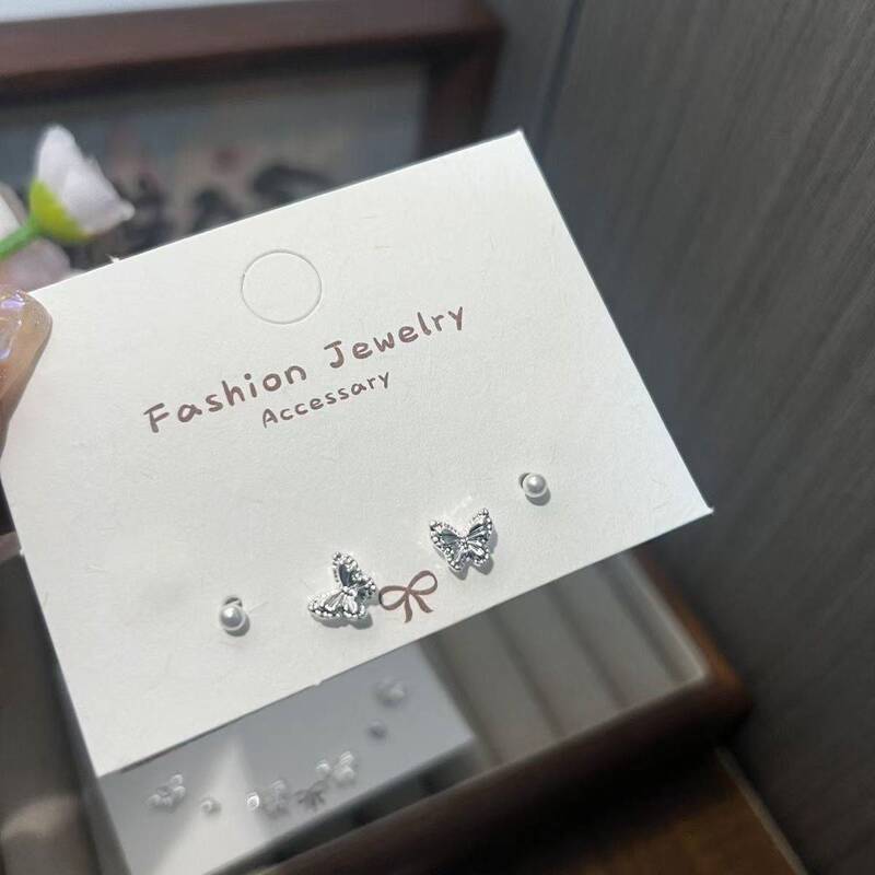 925银针少女蝴蝶结温柔耳钉简约甜美蝴蝶结珍珠耳环小巧百搭耳饰|undefined