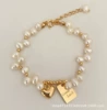 S145-Lucky Square Love Pearl Bracelet #SZ1491