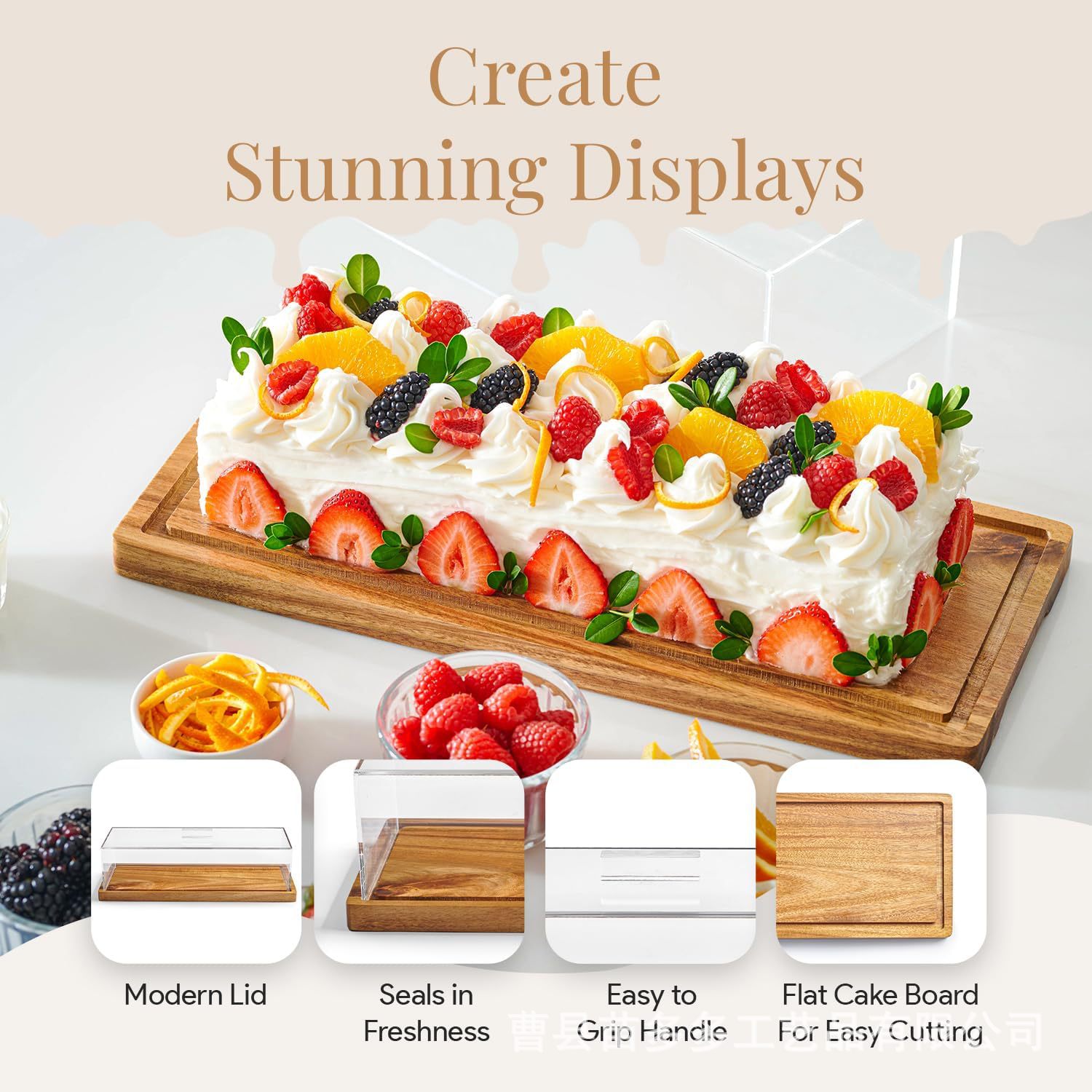 Wooden Tray Rectangular Home Dining Tray Acacia Wood Fruit Tray with Lid Sushi Bread Tray Solid Wood Dinner Tray