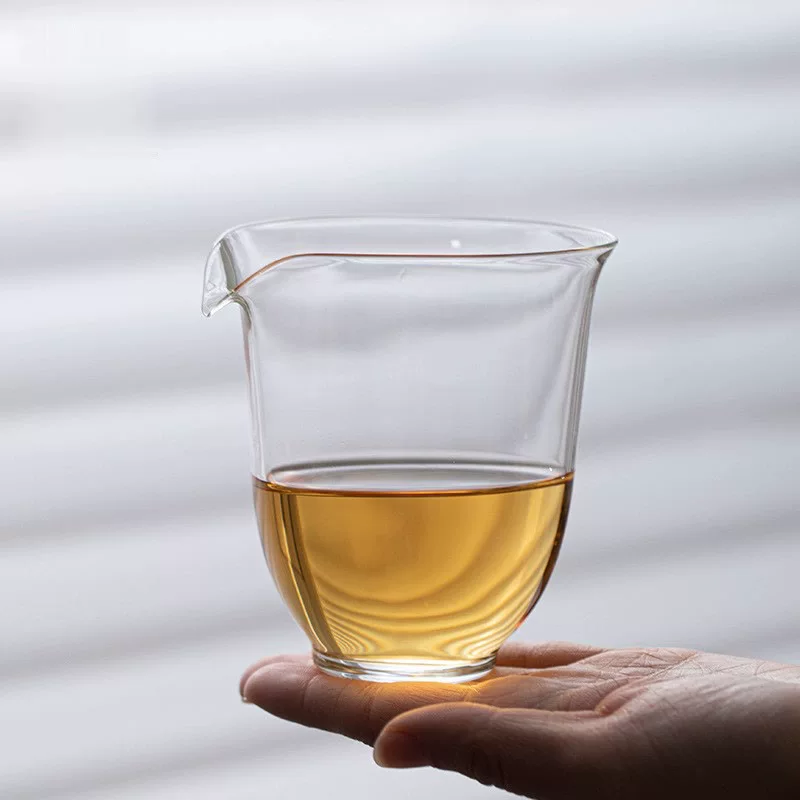 [公道杯玻璃日式简约功夫茶具透明带嘴公杯单个高温耐热分茶器]