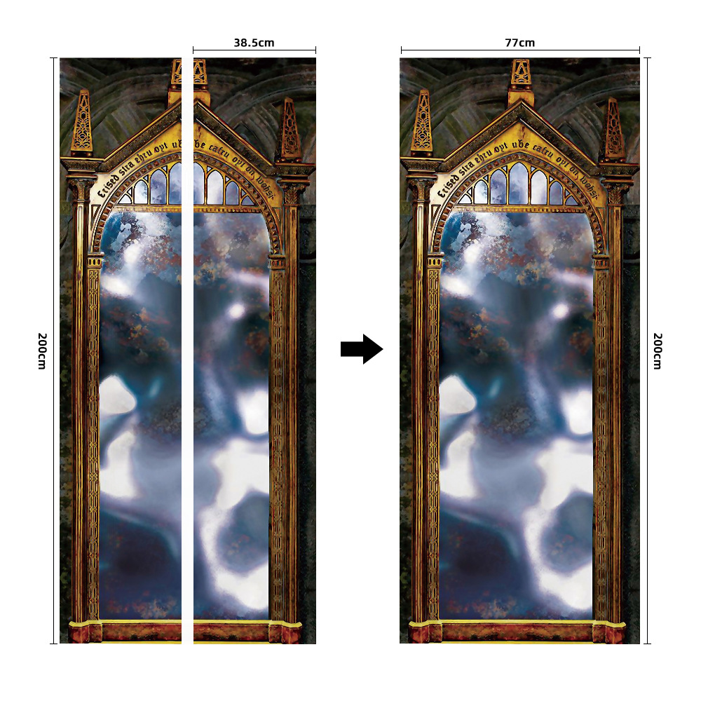 Pegatinas para puertas 3D respetuosas con el medio ambiente, autoadhesivos, fabricantes de origen al por mayor, patrones populares transfronterizos de alta definición, adhesivos para puertas impermeables, a prueba de aceite y antiincrustantes