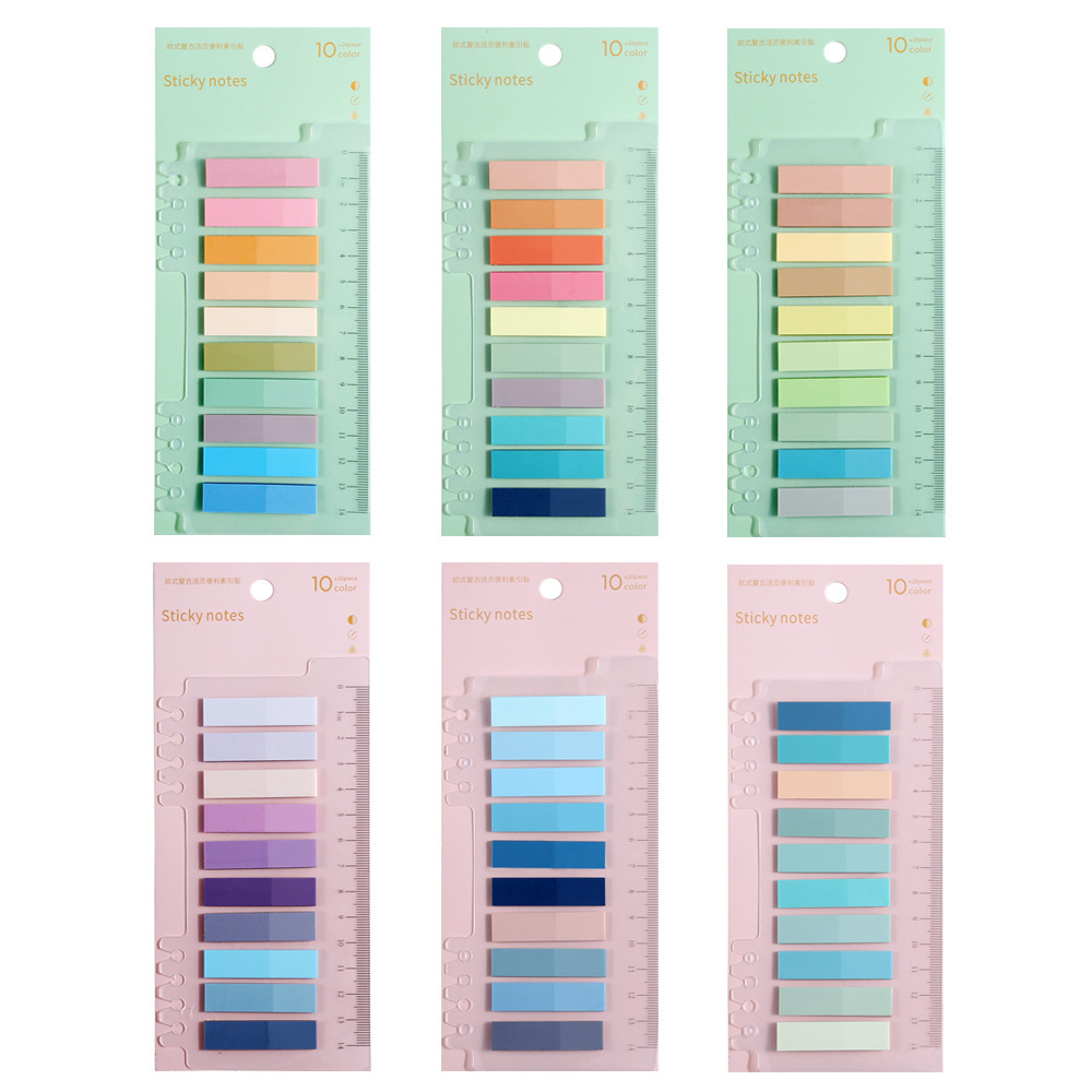 Pegatinas de índice de hojas sueltas de PET de venta caliente Pegatinas de notas adhesivas de color de color de color ins