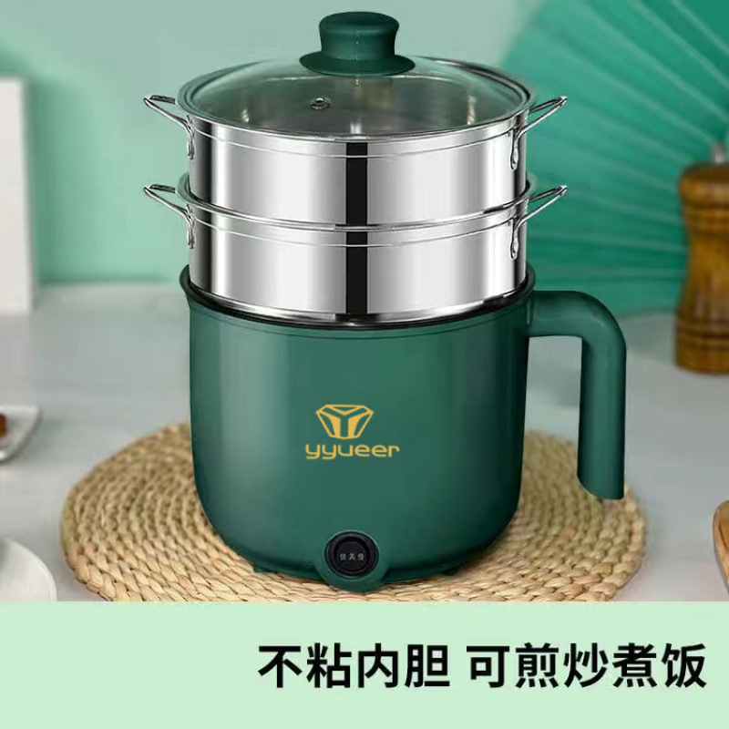 진한 녹색 [눌어붙지 않는 단일 냄비] + 이중 찜기