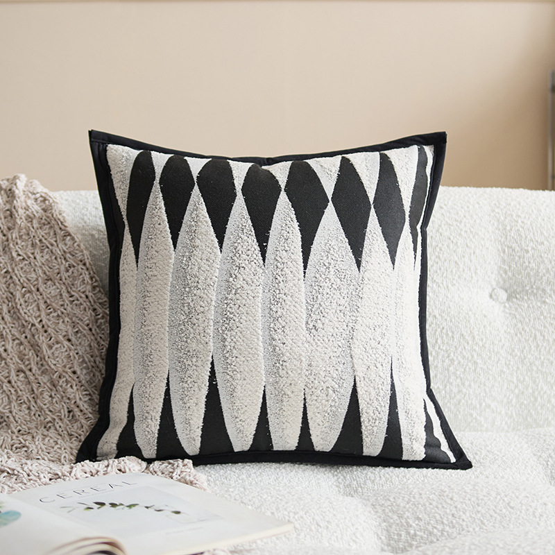 Almohada simple y versátil Almohada ligera y de lujo de alta gama Almohada de sensación de tela nórdica Cama Sala de estar Sofá Funda de almohada Cojín con núcleo