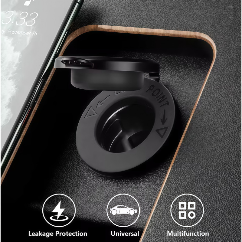 Car, Truck, Motorcycle, Electric Vehicle Modified Cigarette Lighter Socket 12-24V Black Without Light Cross-Border Hot-Selling Car