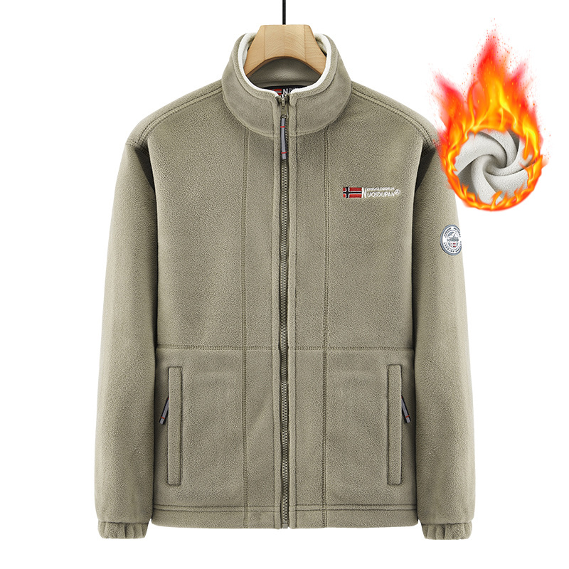 Exportación Noruega de una sola chaqueta de terciopelo gruesa de doble cara chaqueta de terciopelo para hombre de invierno cálido ocio chaqueta de tamaño grande para hombre