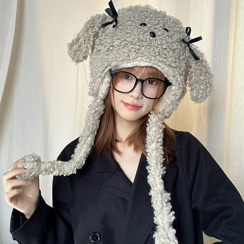 Lazy Holiday~Shop/Teddy Hairy Cartoon Cute Gloves Hat Scarf 3-Piece Set for Autumn and Winter Warmth_voghion.com