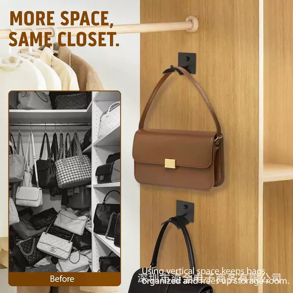 No-Drill Metal Bag Hook, Wall-Mounted Bag Strap Storage Rack, Anti-Deformation Bag Hanger