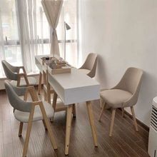 网红美甲桌日式木质美甲桌子小型一人双人带抽屉美甲店桌子美甲台