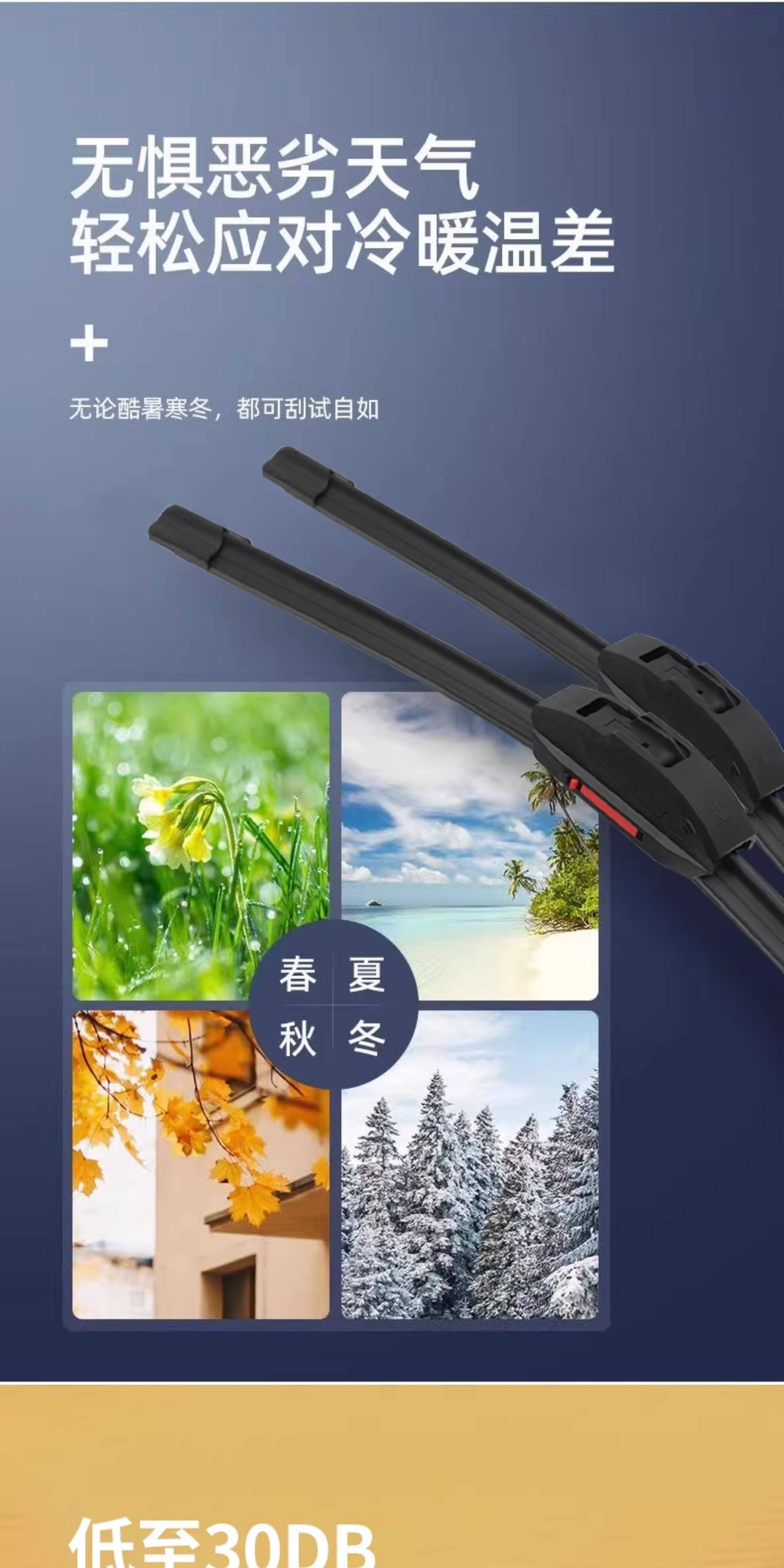 Suitable for Nezha V wiper blades, 2020 model, 2021 special, 2022 frameless, 2022 dual rubber strip wipers, original factory silent