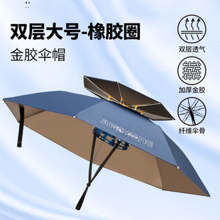 Umbrella Hat Head-Mounted Umbrella Portable New Fishing Umbrella Foldable Double-Layer Overhead Umbrella Fishing Special Parasol