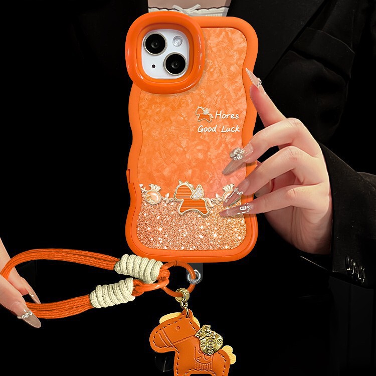 Suitable for Apple 17Promax Mobile Phone Case Iphone15 Double Stand 16 Silicone 14 Pony Doll Lanyard 13 Women Suitable for Apple 17Promax Mobile Phone Case Iphone15 Double Stand 16 Silicone 14 Pony Doll Lanyard 13 Women
