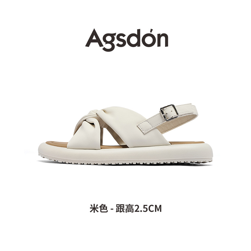 Sandalias de fondo plano para mujeres 2026 nueva primavera con un botón deportivo de fondo suave sandalias de playa casuales