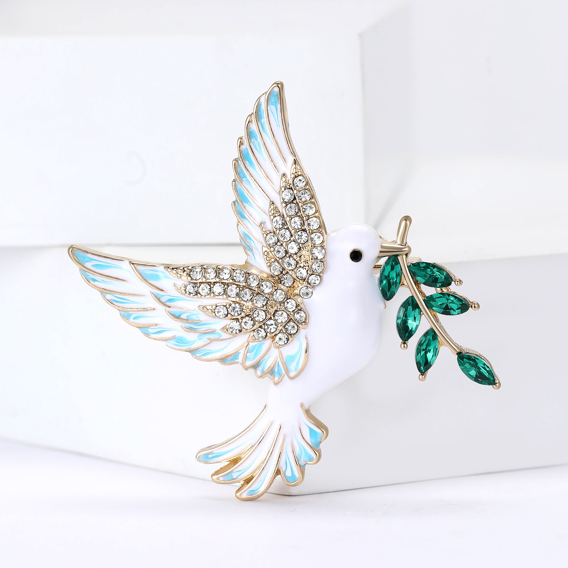 New Stylish and Exquisite Alloy Enamel Dove Brooch, Versatile and Elegant, Suitable for Women's Sweaters and Coats, Decorative Pin