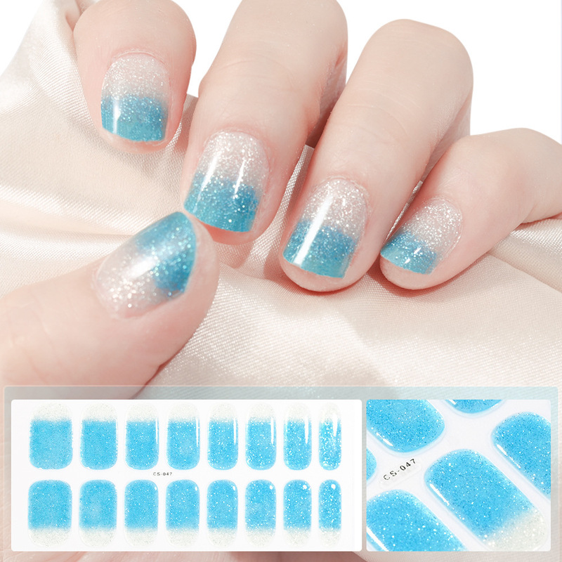 gel uv glitter powder nail sticker light semi-cured nail sticker full sticker waterproof durable glitter powder gel soft nail sticker gel uv glitter powder nail sticker light semi-cured nail sticker full sticker waterproof durable glitter powder gel soft nail sticker