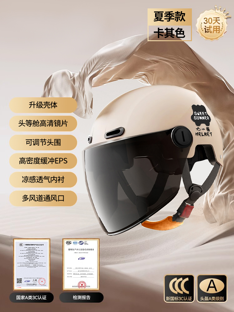 Sunscreen Half Helmet – Motuoche Auto Parts and Accessories - new-national-standard-a-class-3c-mocha-color-sunscreen-long-lens