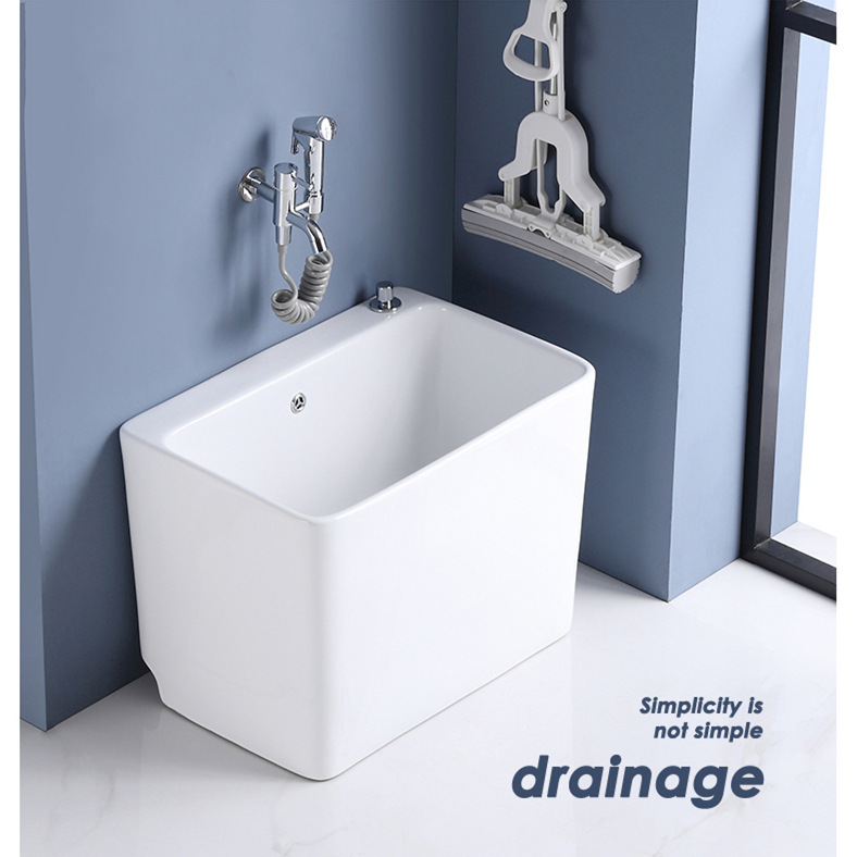 Shenzi Mop Pool Ceramic Mop Pool Balcony Floor Washing Mop Basin Sink Bathroom Large Small Floor-Standing Household