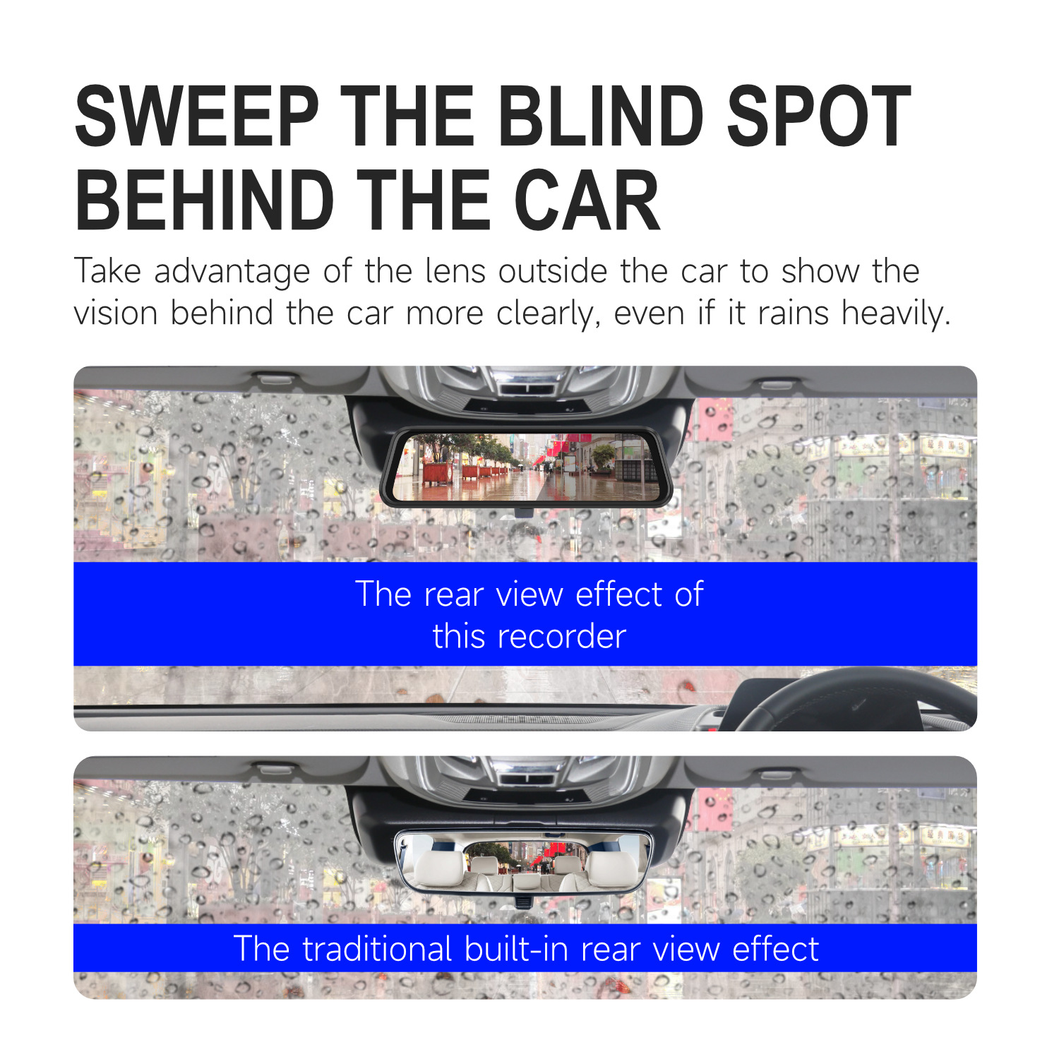 Dual-lens 10inch full-screen carplay night vision metal casing streaming rearview mirror dashcam