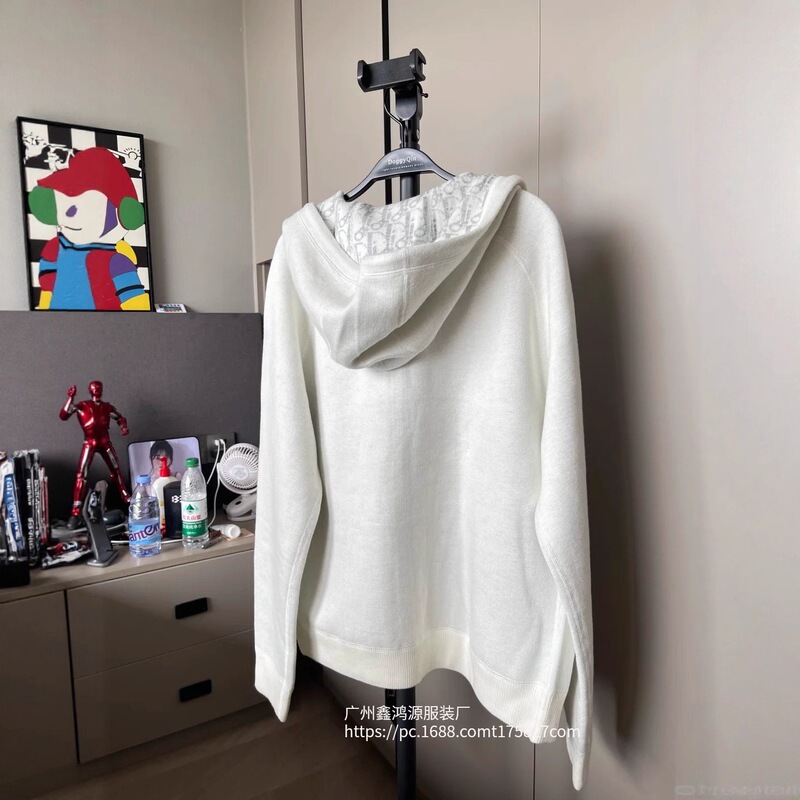 Correct Version of D's New Autum Hooded Woolen Sweater, Double-Sided Wearable Loose Men's and Women's Sweater with Cashmere Chain Hood