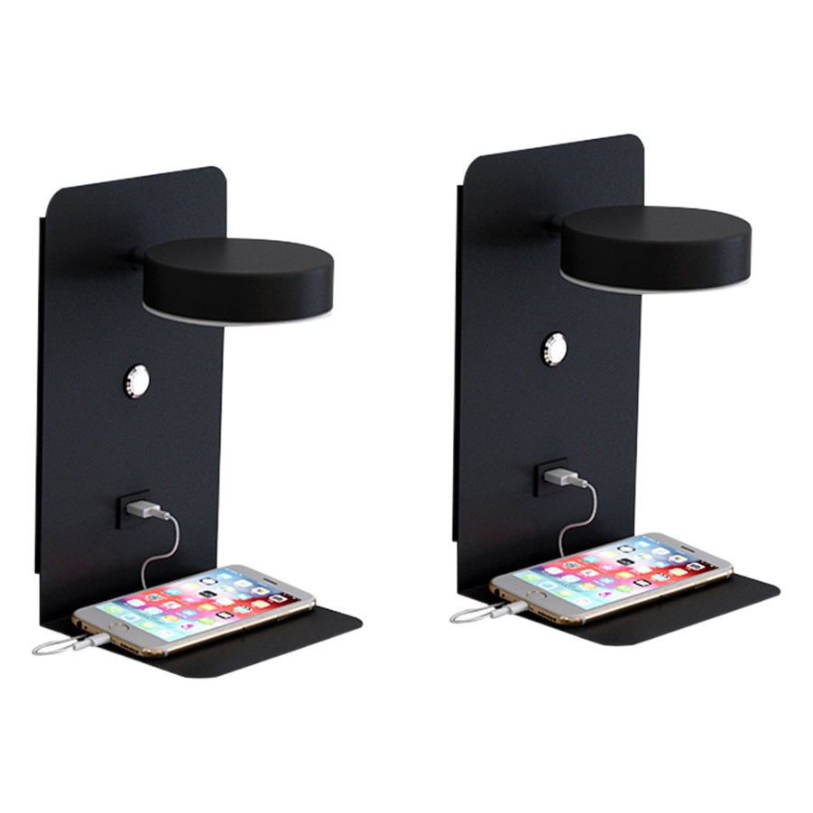 Lámpara de pared táctil de tres colores electrodeless atenuación USB recargable LED Lámpara de lectura de luz de lujo minimalista dormitorio lámpara de noche 12W