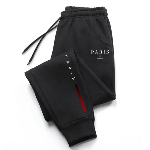 2025 Paris Print Men's Athletic Pants High-End Men's Home Outdoor Leisure Sports Slow-Distance Running Pants Urban Fashion