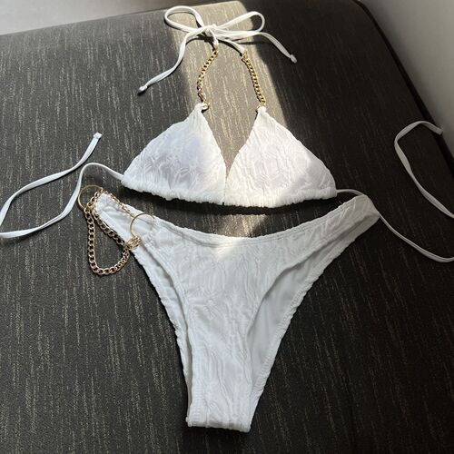  European and American new sexy chain drawstring swimsuit bikini bikini cross-border Amazon