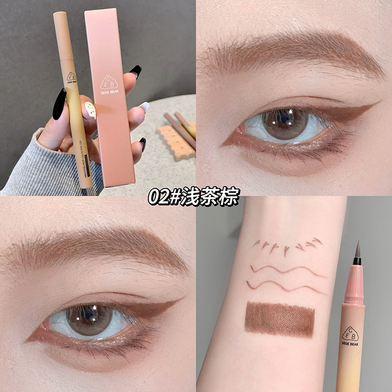 Nuevo producto Gogo Bear Halo Eye Liner Liquid Pen no es fácil de desvanecerse, no es fácil de descolorar, tiene una sensación de eye line color vivo.