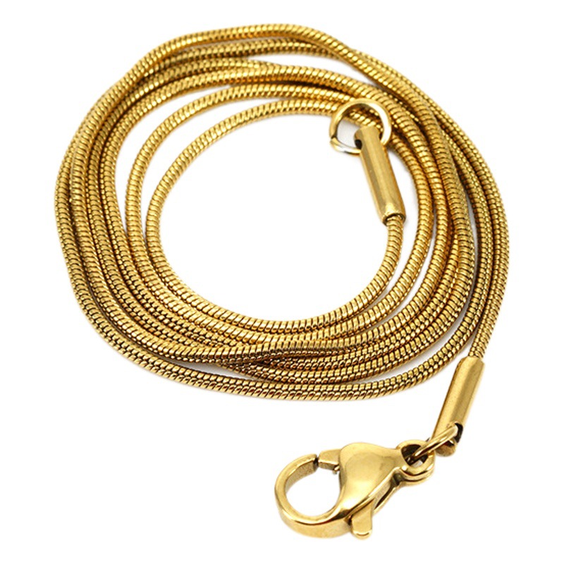 Cadena de hueso de serpiente de acero inoxidable de oro 18K accesorios de joyería terminada acero titanio acero pequeña cadena de serpiente Cadena de joyería a juego