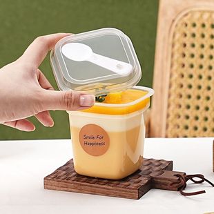 Pudding Cup Disposable Double-Skinned Milk Cup High Temperature Resistant Jelly Yogurt Mousse Dessert Plastic Packaging with Lid