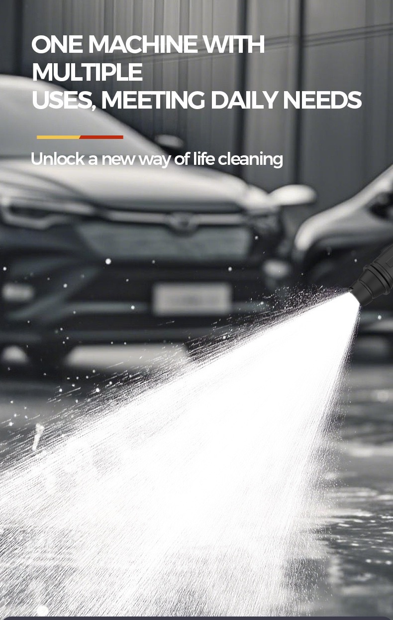 High-pressure car washer 220V portable car wash water gun household cleaning machine with trolley iron frame, high power and strong performance