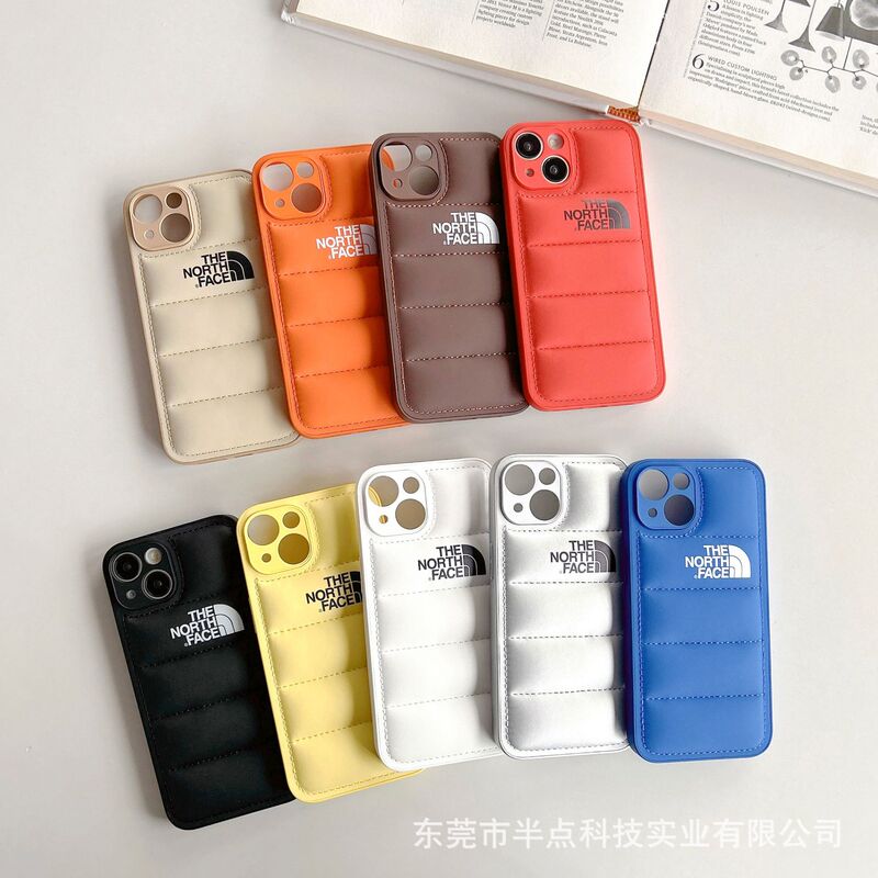 Cotton-Filled down Jacket 14 Mobile Phone Case Iphone15Promax Simple 12 Apple 11 Pure Color 13 Anti-Fall and Durable
