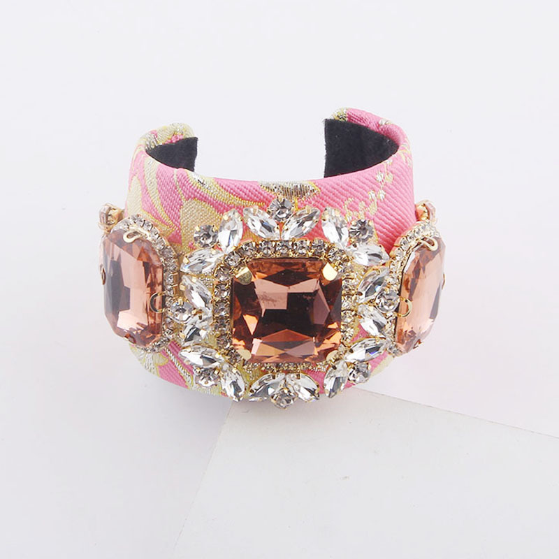 Retro big gemstone particles colorful braceletpicture6