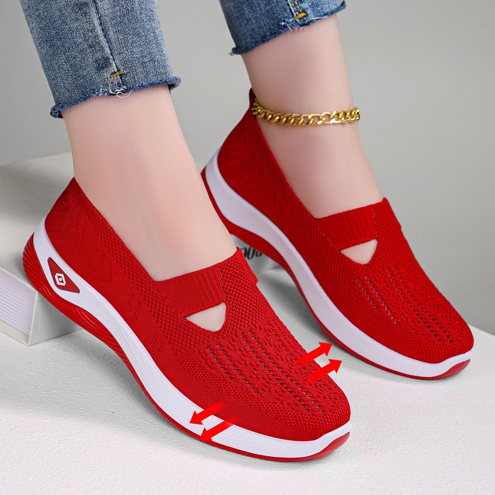 Zapatos Zapatos de mujer Nuevos zapatos casuales Zapatos de moda para mujer Zapatos de tela transpirables de Beijing antiguo Fabricante transfronterizo Dropshipping Zapatos de mamá