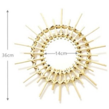 Espejo de maquillaje de mimbre estilo O 36cm