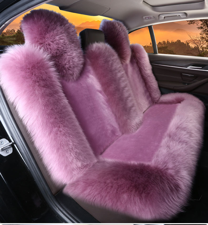Winter wool car seat cushion plush seat cover pure wool long hair winter wool pad warm thickened car mat popular online