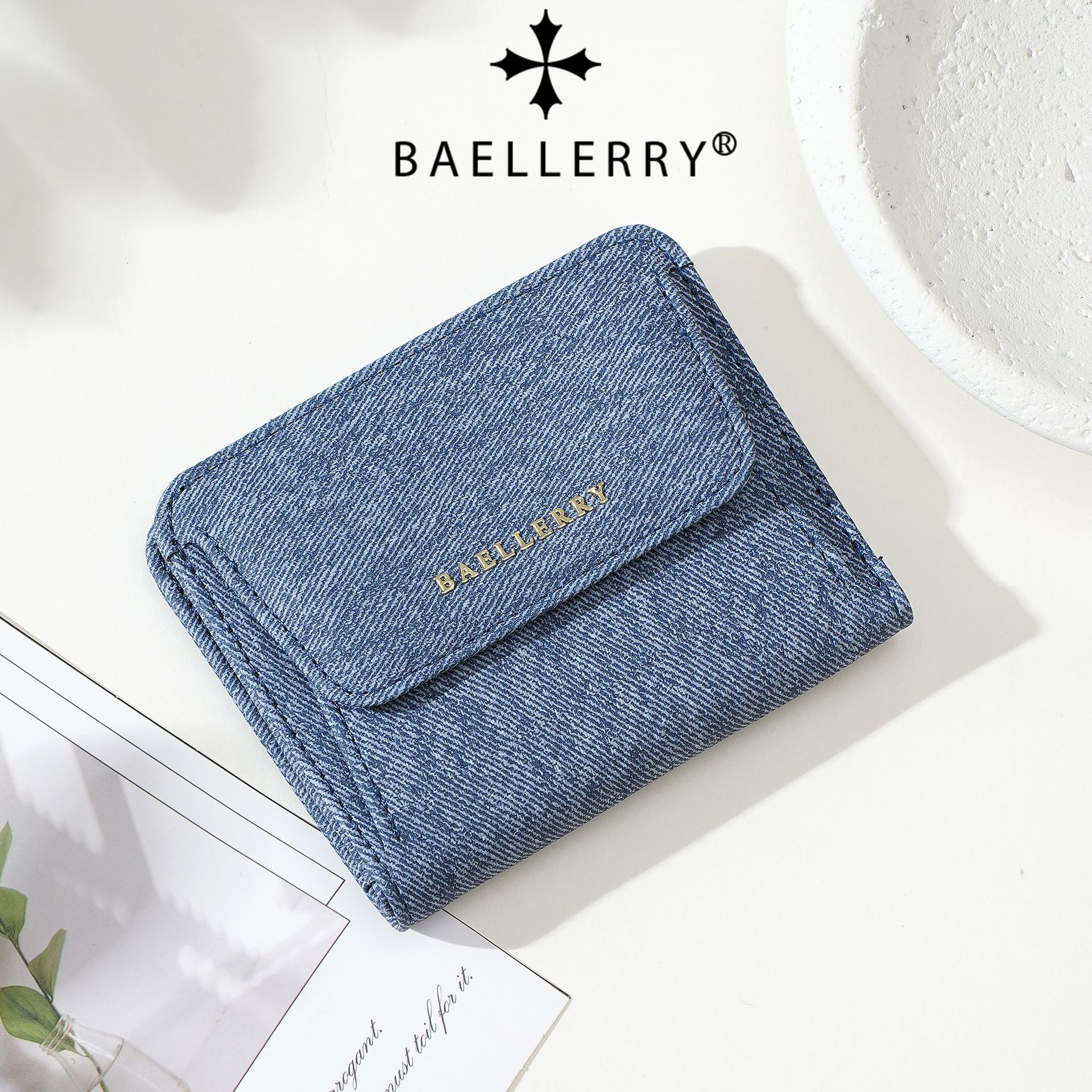 baellerry new Japanese-style women's short wallet, available on Amazon for cross-border sales, made of fabric, a minimalist coin purse and cardholder