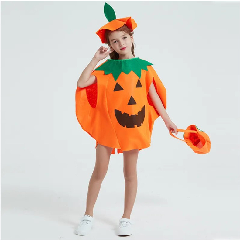 Halloween ropa de calabaza para niños y niñas vestido ropa de calabaza set espectáculo ropa de jardín de infantes ropa cos ropa