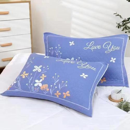 Cushion towel gauze large sweat-absorbing single person pillow towel student unit simple cartoon four seasons style pillow cover live broadcast 